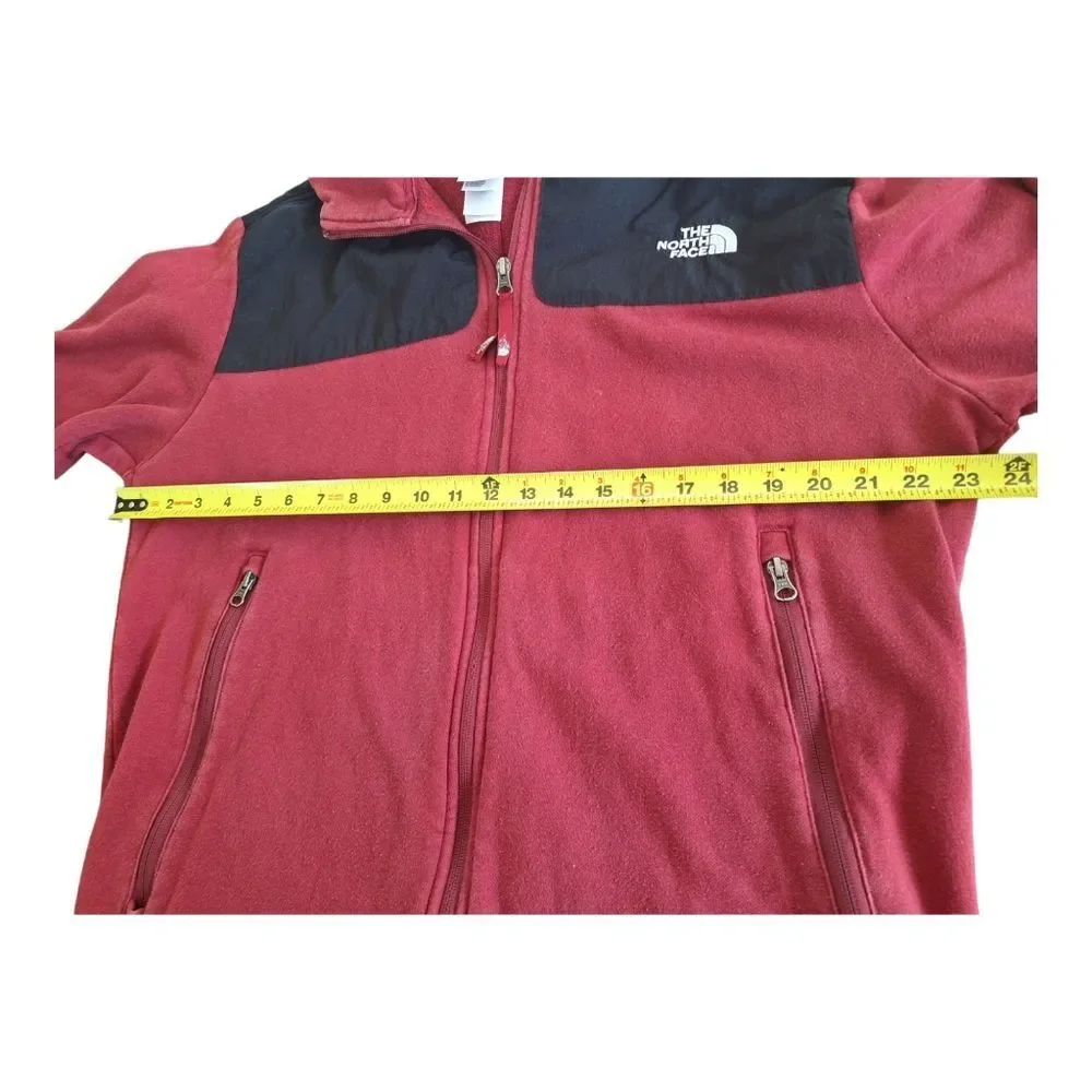 THE NORTH FACE Full Zip Hoodie L Red Maroon Mens Large